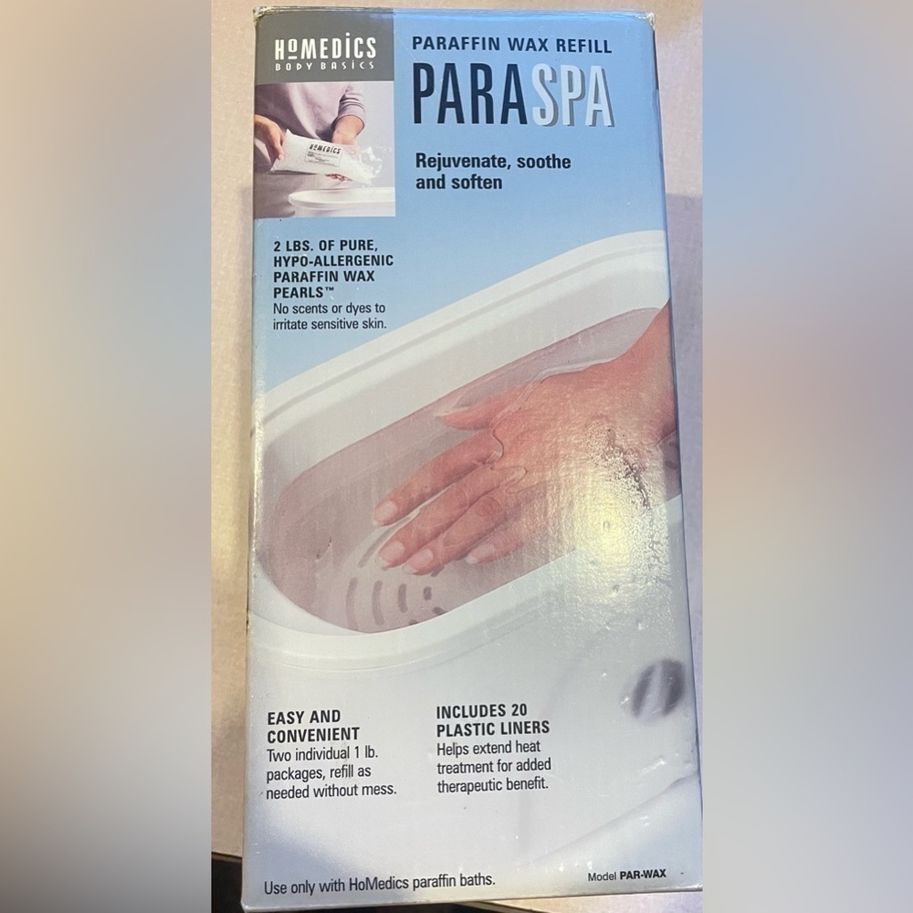 Homedics parrafin wax refill set, complete with extra bags to fill w/ paraffin